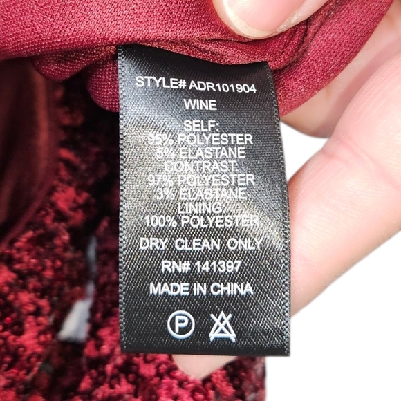 ASTR The Label Sequin Twist Front Minidress, Size L, Burgundy, NWT - Picture 10 of 11